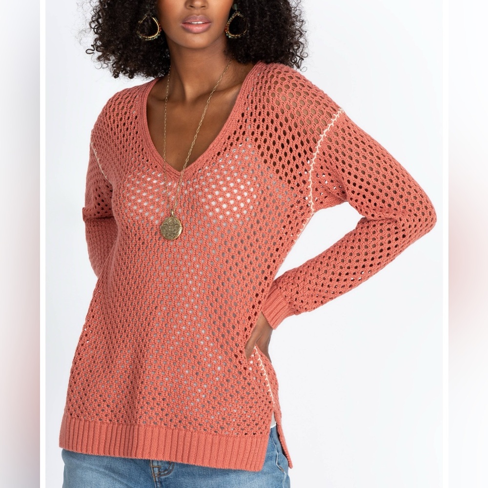 Women’s Johnny Was Theresa Crochet Knit Sweater Size L